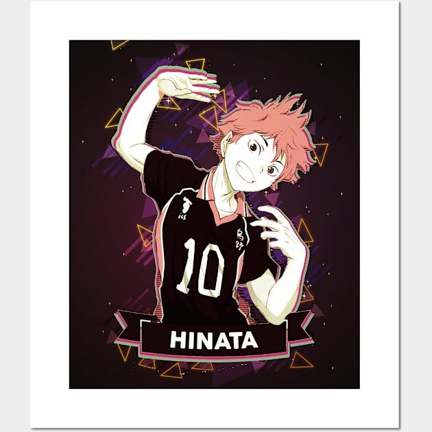 haikyuu - "haikyu" : hinata - haikyu volleyball - 80's retro style poster - awsome gift for anime lover Wall Art by EhsanStore